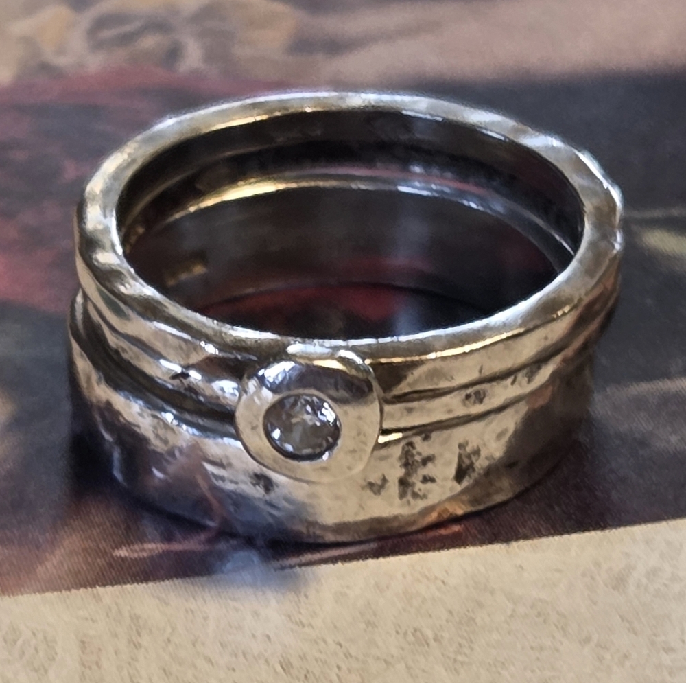 Silpada Sterling Silver & Zirconia Stacking Rings - Picture 12 of 15
